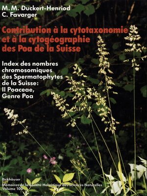 cover image of Contribution à la cytotaxonomie et à la cytogéographie des Poa (Poaceae = Gramineae) de la Suisse